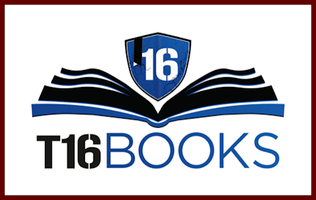 T16 Books logo.