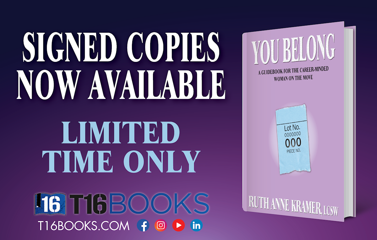 Signed Copies of You Belong by Author Ruth Ann Kramer Now Available. T16 Books.