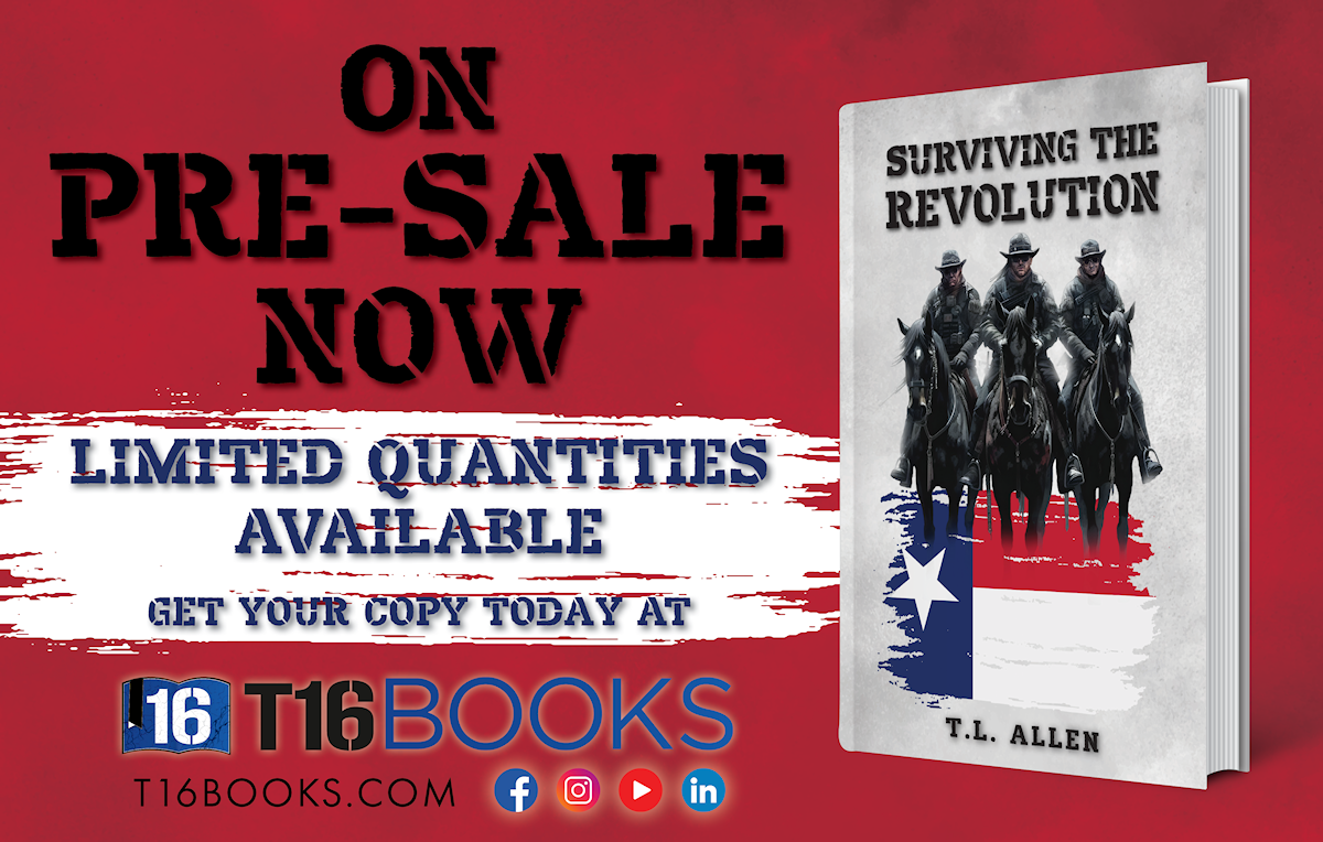 Surviving the Revolution by author TL Allen. On Pre-Sale Now. T16 Books.